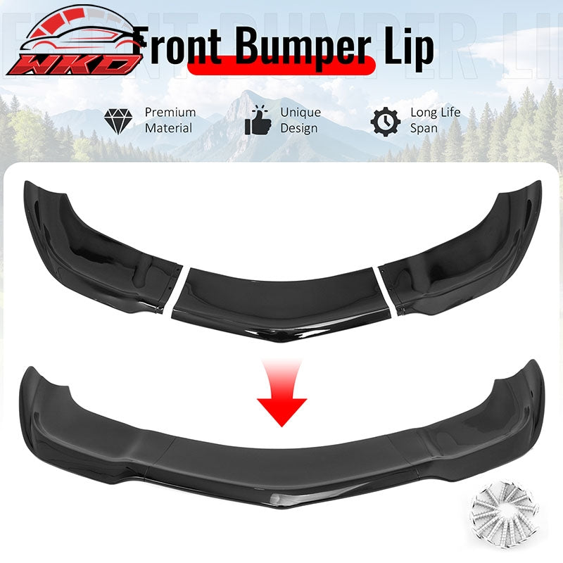 Fits 12-14 Dodge Charger SRT8 IKON PP Front Bumper Lip Chin Spoiler Gloss Black