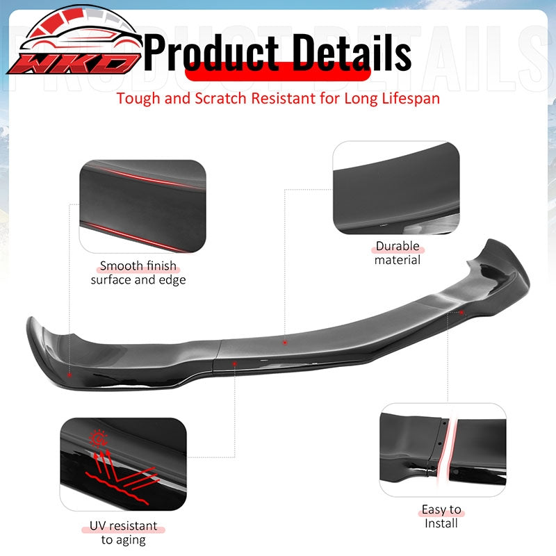 Fits 12-14 Dodge Charger SRT8 IKON PP Front Bumper Lip Chin Spoiler Gloss Black