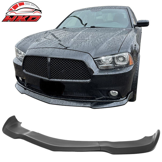 Wholesale 12-14 Dodge Charger SRT8 IKON PP Front Bumper Lip Chin Spoiler Matte Black - Wikond Auto