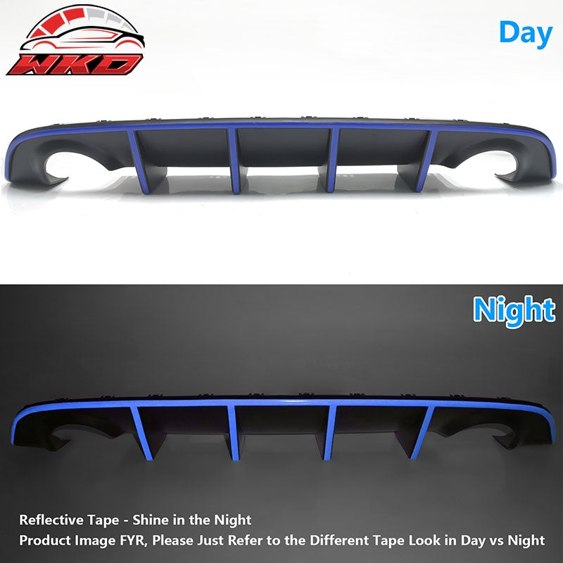 Fits 12-14 Dodge Charger SRT8 OE Style Rear Lip Diffuser w/ Blue Reflective Tape