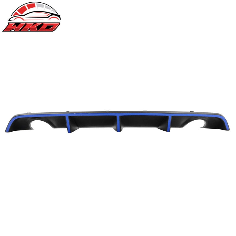 Fits 12-14 Dodge Charger SRT8 OE Style Rear Lip Diffuser w/ Blue Reflective Tape