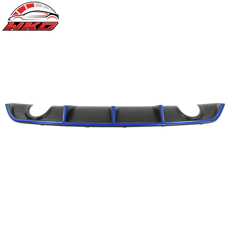 Fits 12-14 Dodge Charger SRT8 OE Style Rear Lip Diffuser w/ Blue Reflective Tape