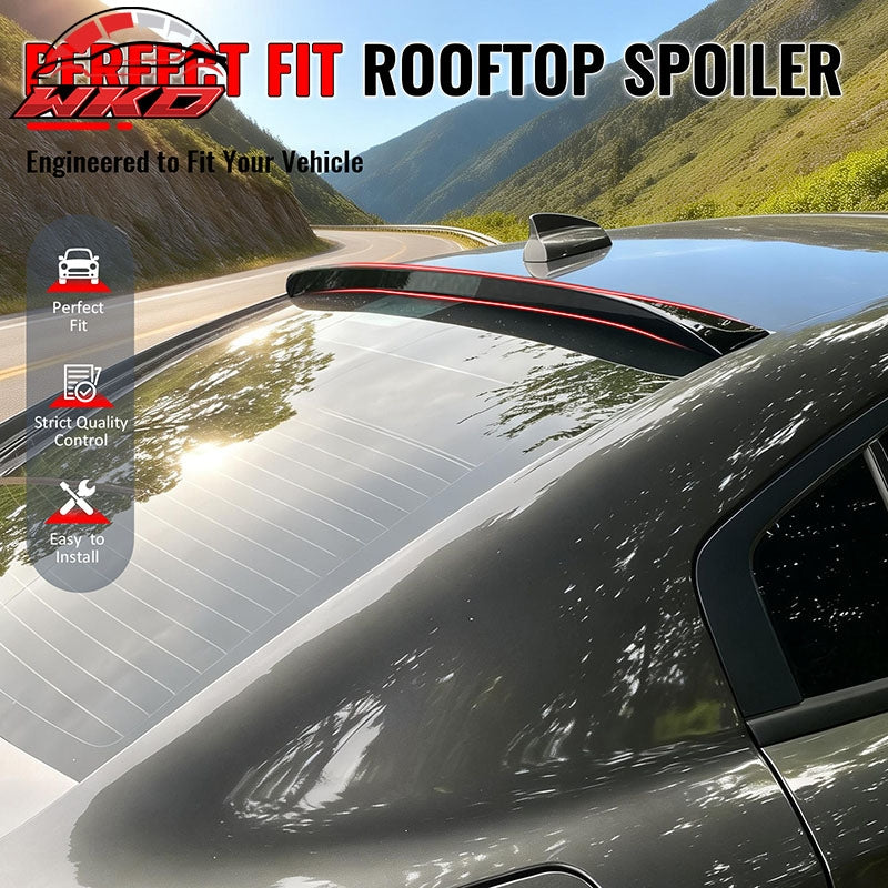 Fits 11-23 Dodge Charger Sedan Gloss Black Roof Spoiler Rear Window Wing Lip ABS