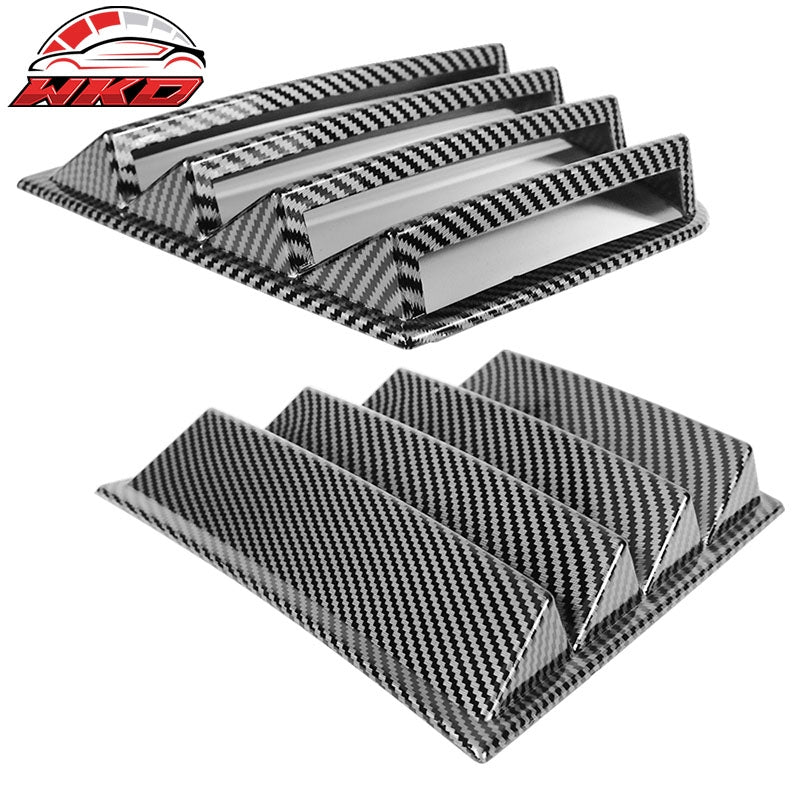 Fits 11-23 Dodge Charger V1 Style Side Window Scoop Louver Carbon Fiber Print