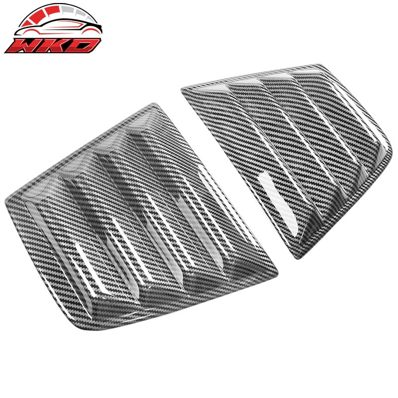 Fits 11-23 Dodge Charger V2 Style 2PCS Side Window Louvers PP Carbon Fiber Print