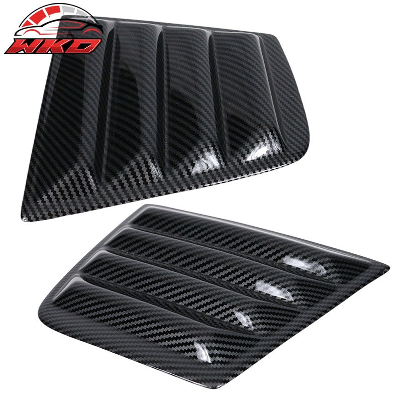 Fits 11-23 Dodge Charger V2 Style 2PCS Side Window Louvers PP Carbon Fiber Print