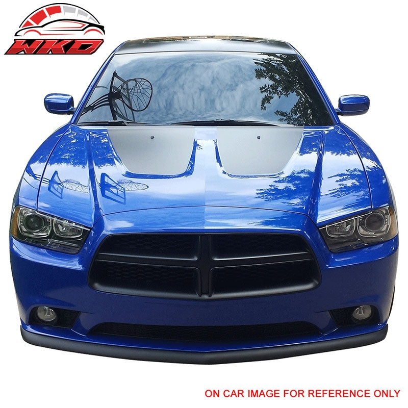 Fits 11-14 Dodge Charger Carbon Fiber Textured Front Bumper Lip