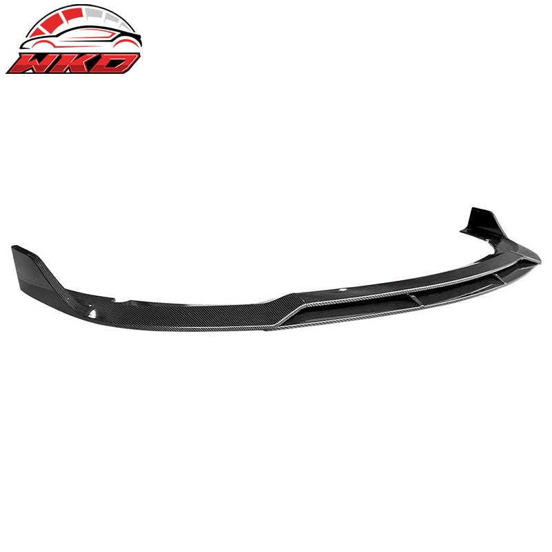 Fits 15-23 Dodge Charger V2 Style Carbon Fiber Print Front Bumper Lip 4PC ABS