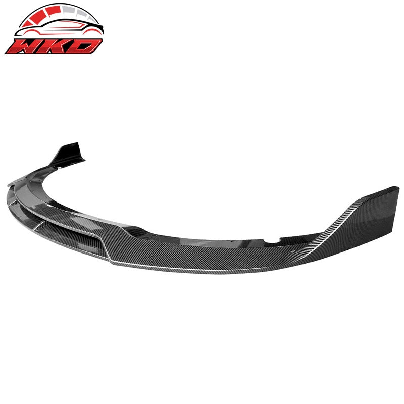 Fits 15-23 Dodge Charger V2 Style Carbon Fiber Print Front Bumper Lip 4PC ABS