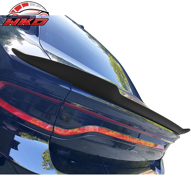 Fits 15-23 Dodge Charger V3 Style Gloss Black Rear Trunk Spoiler Lip Wing ABS