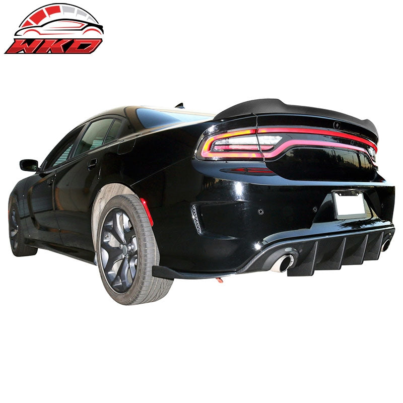 Wholesale 15-23 Dodge Charger V3 Style Carbon Fiber Print Rear Trunk Spoiler Wing Lip - Wikond Auto
