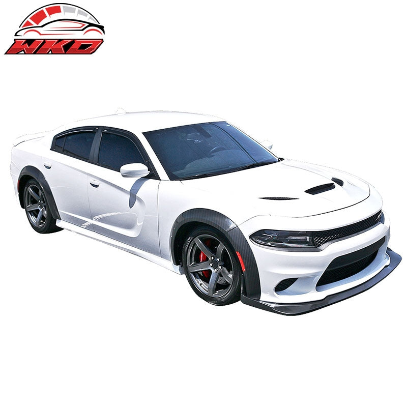 Fits 15-23 Dodge Charger Widebody Style Carbon Fiber Print Fender Flare 10PC ABS