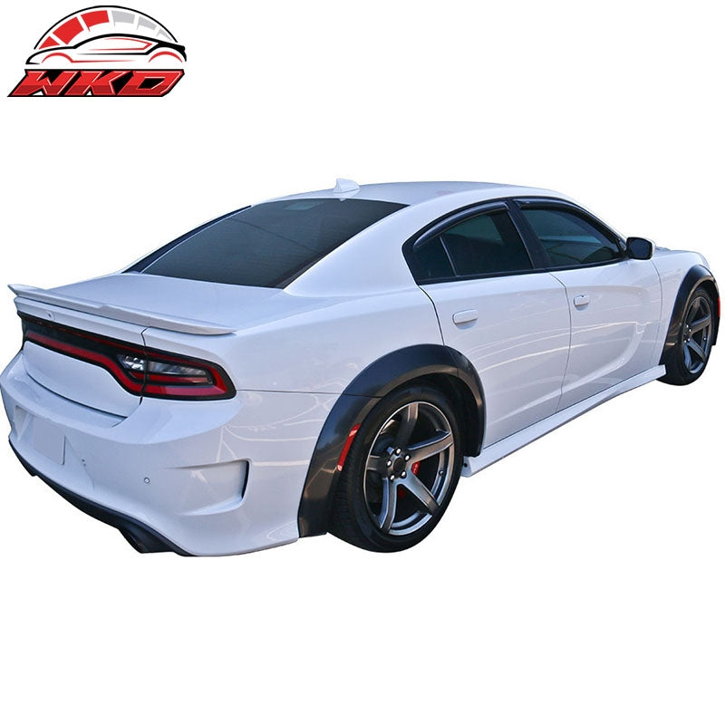 Fits 15-23 Dodge Charger Widebody Style Gloss Black Fender Flares Cover 10PC ABS