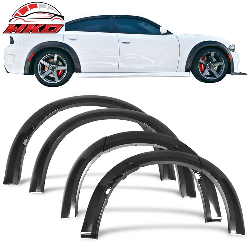 Wholesale 15-23 Dodge Charger Widebody Style Unpainted Black Fender Flares 10PC ABS