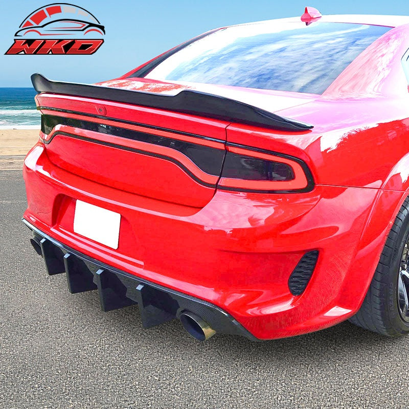Wholesale 20-23 Dodge Charger Widebody IKON Style Rear Diffuser PP Carbon Fiber Print - Wikond Auto
