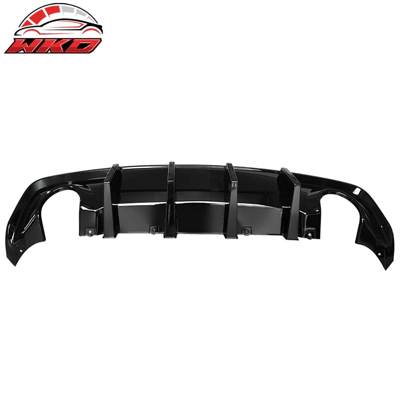 Fits 20-23 Dodge Charger Widebody IKON Style Rear Bumper Diffuser PP Gloss Black