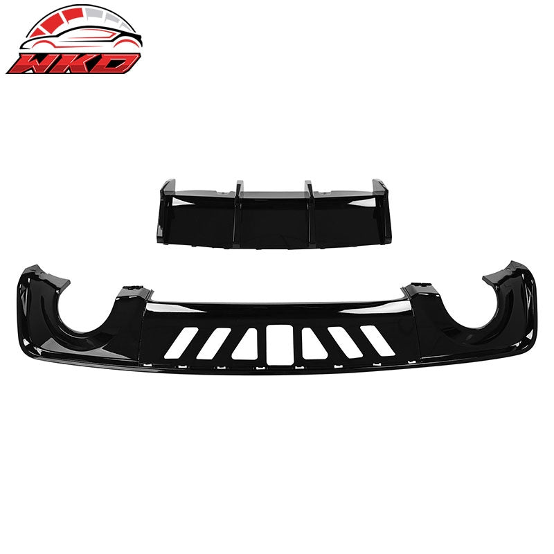 Fits 20-23 Dodge Charger Widebody IKON V3 Style Gloss Black Rear Diffuser 2PCS