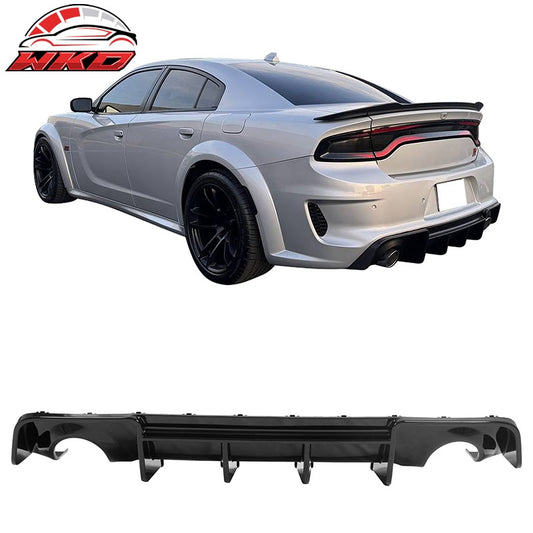 Wholesale 20-23 Dodge Charger Widebody IKON V4 Style Rear Bumper Diffuser Gloss Black - Wikond Auto