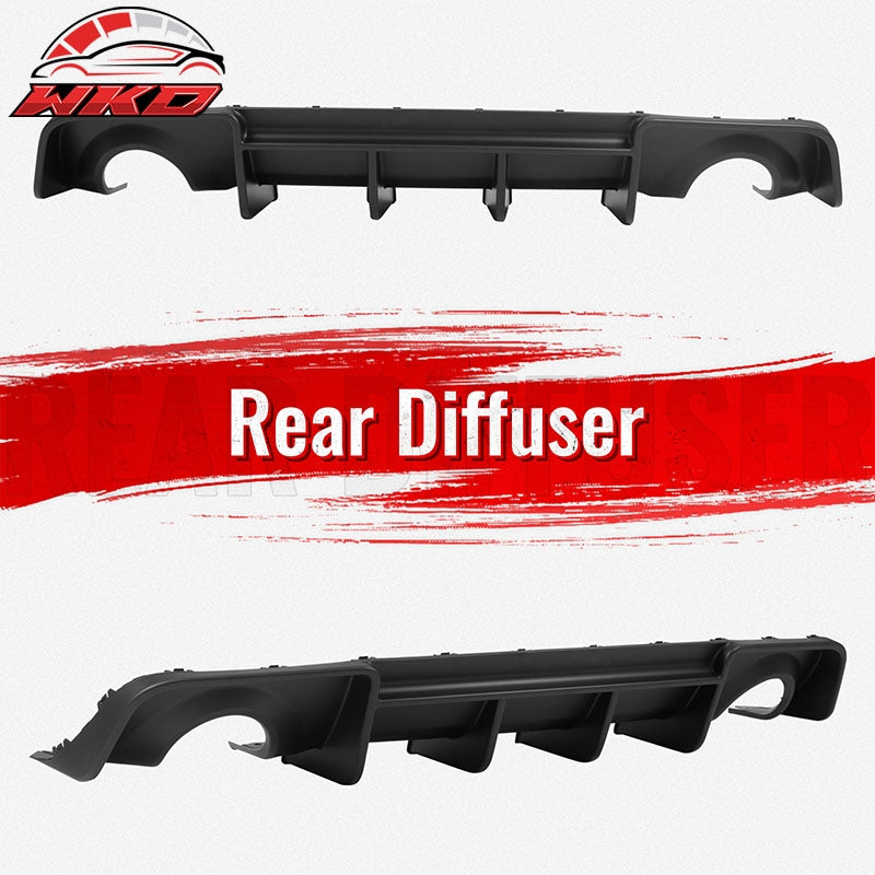 Fits 20-23 Dodge Charger Widebody IKON V4 Style Rear Bumper Diffuser Matte Black