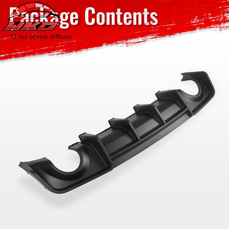 Fits 20-23 Dodge Charger Widebody IKON V4 Style Rear Bumper Diffuser Matte Black