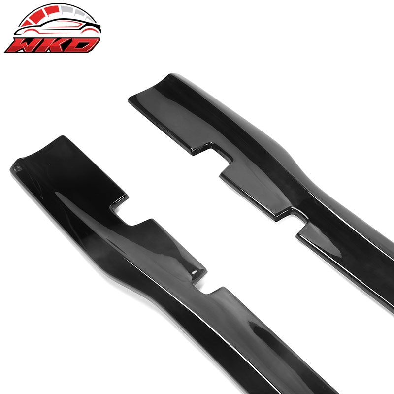 Fits 20-23 Dodge Charger Widebody IKON Style 2PCS Side Skirts Lip PP Gloss Black
