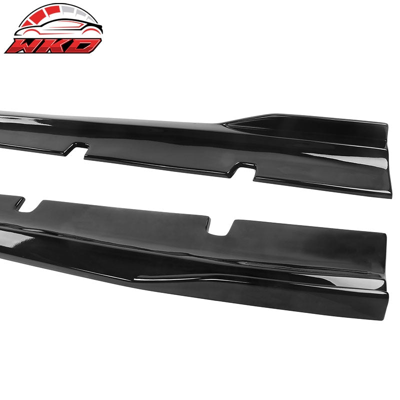 Fits 20-23 Dodge Charger Widebody IKON Style 2PCS Side Skirts Lip PP Gloss Black