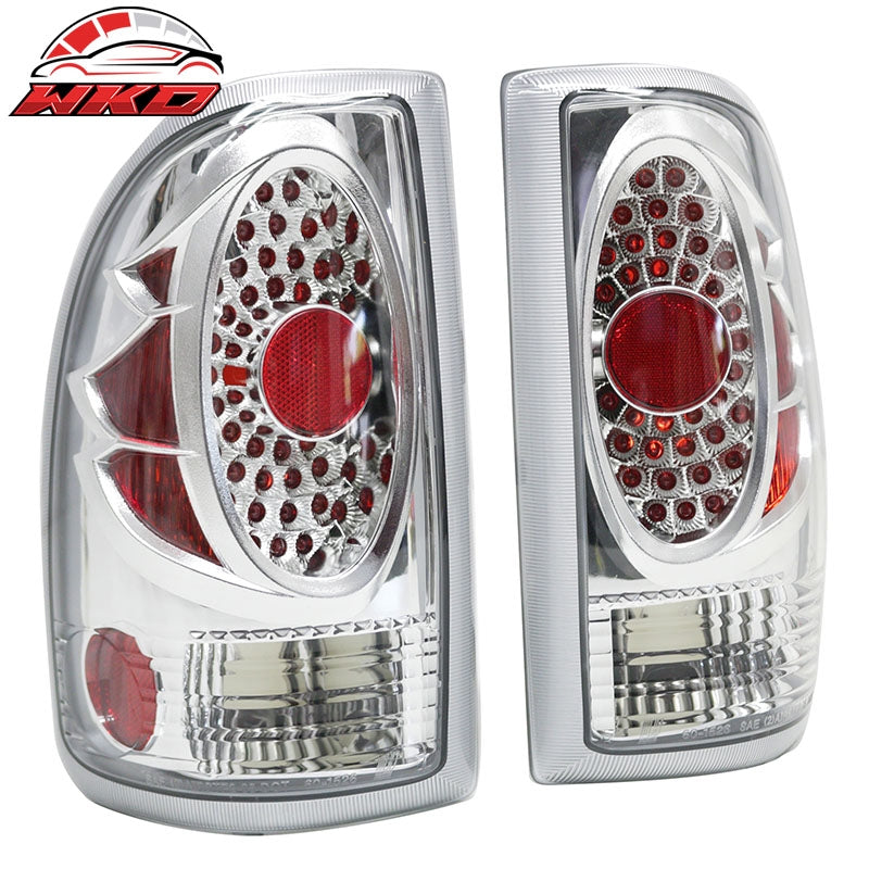 Fits 97-04 Dodge Dakota Left Right RH LH Tail Lights Rear Brake Lamps Set Chrome