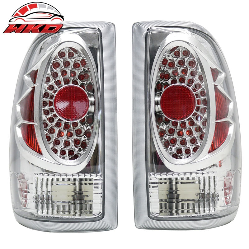 Fits 97-04 Dodge Dakota Left Right RH LH Tail Lights Rear Brake Lamps Set Chrome