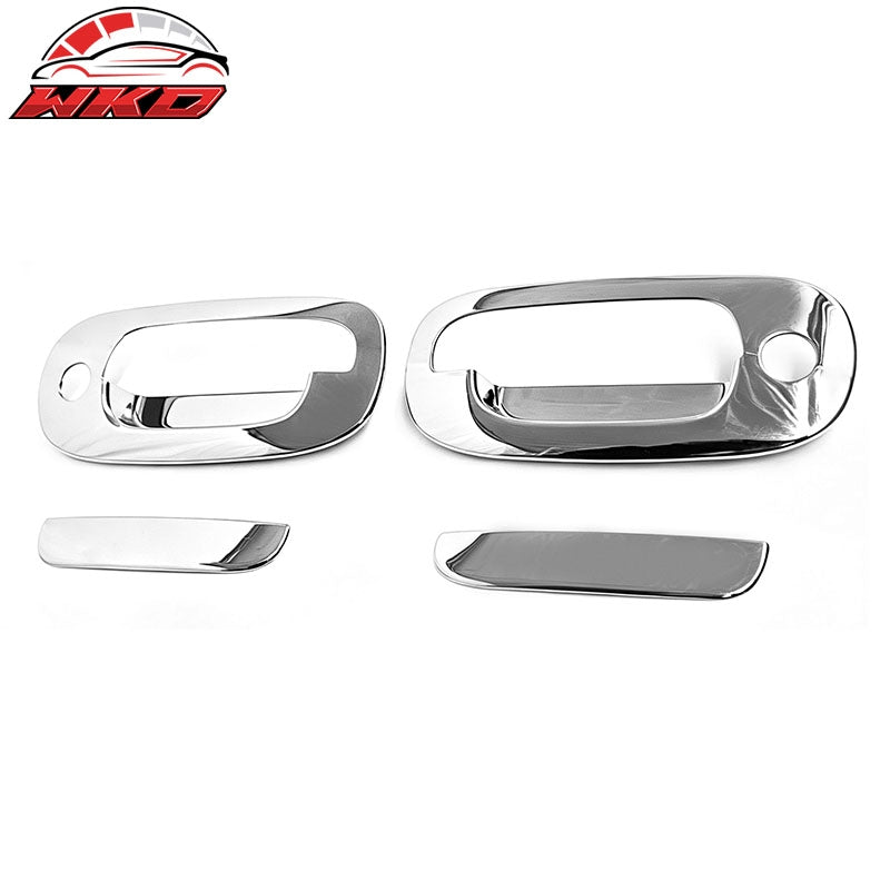 Fits 97-04 Dodge Dakota Pickup Chrome ABS Door Handle Cover Cap with 2 Key Holes
