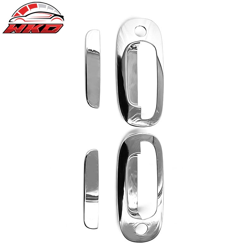 Fits 97-04 Dodge Dakota Pickup Chrome ABS Door Handle Cover Cap with 2 Key Holes