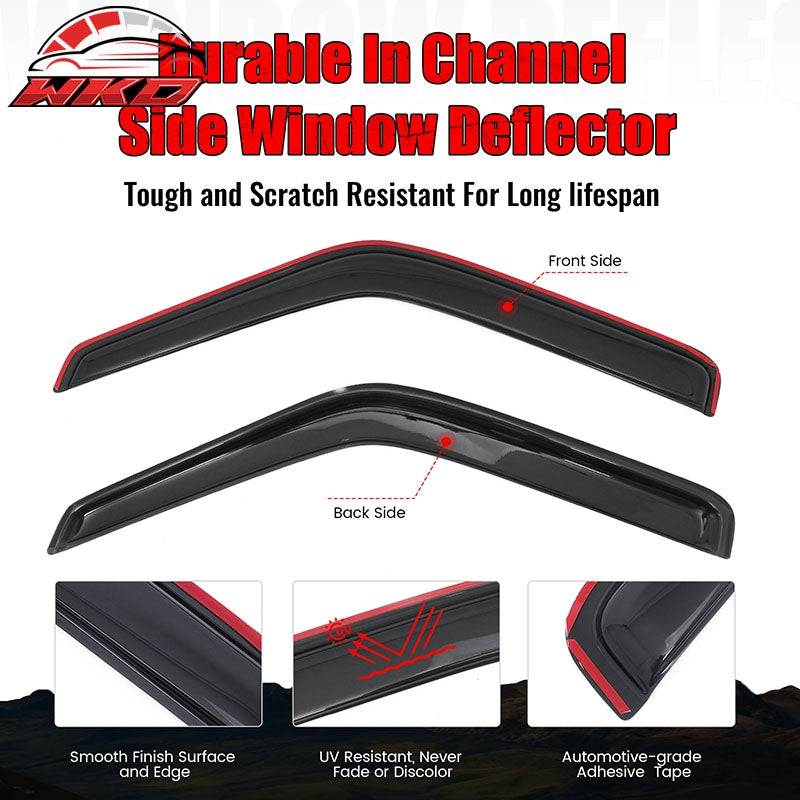 For 87-96 Dodge Dakota Standard Cab Window Visor In Channel Rain Guard Deflector