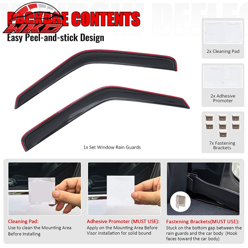For 87-96 Dodge Dakota Standard Cab Window Visor In Channel Rain Guard Deflector