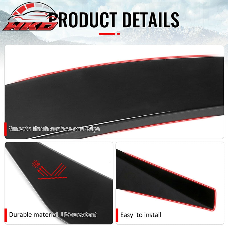 Fits 14-26 Dodge Durango Duckbill Style Trunk Spoiler Middle Lip Gloss Black ABS