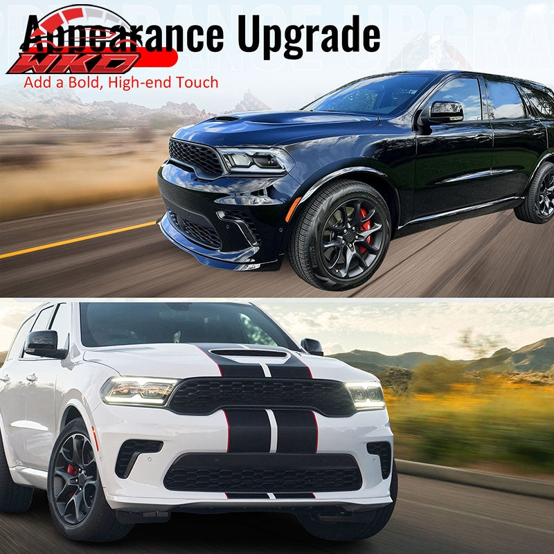 Wholesale 21-26 Dodge Durango Front Bumper Lip 21+ Hellcat Style Gloss Black Spoiler - Wikond Auto