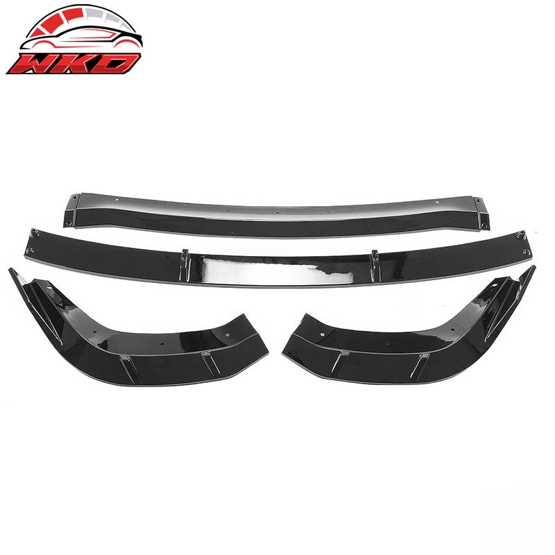 For 21-26 Dodge Durango Hellcat Front Bumper Lip Gloss Black Spoiler 4PC Valance