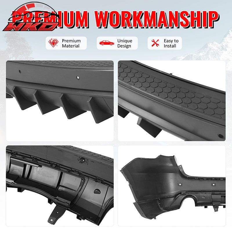Fits 21-25 Dodge Durango Hellcat Rear Bumper Cover W/V1 Diffuser & Step Plate