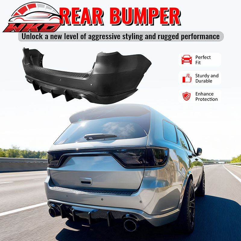 Fits 21-25 Dodge Durango Hellcat Rear Bumper Cover W/V2 Diffuser + Step Plate