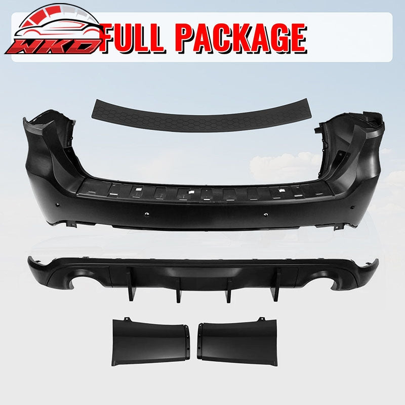 Fits 21-25 Dodge Durango Hellcat Rear Bumper Cover W/V2 Diffuser + Step Plate