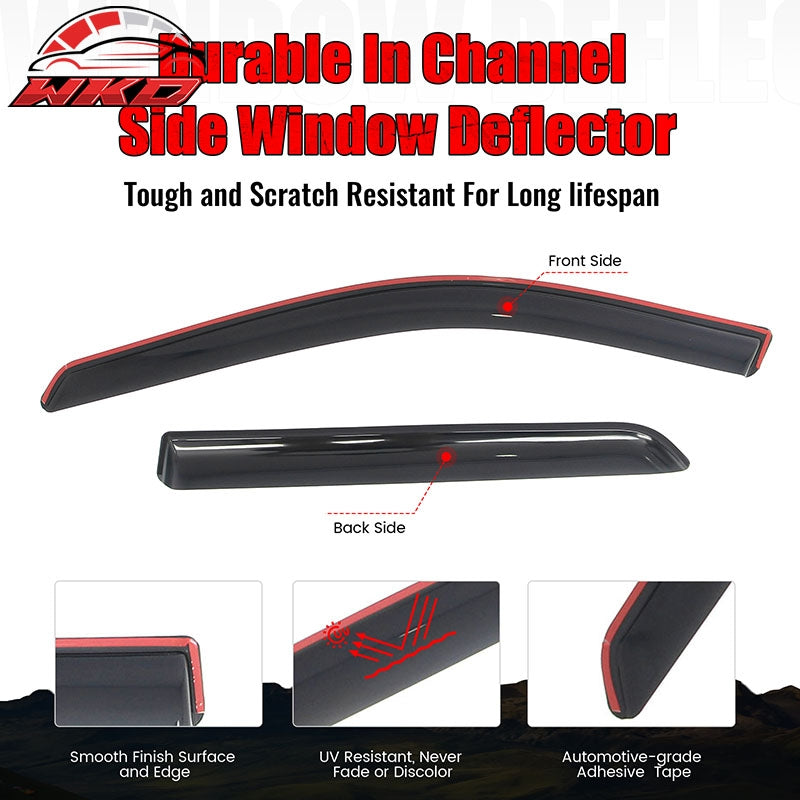 Fits 11-26 Dodge Durango In-Channel Window Visors Vent Rain Guards Deflectors