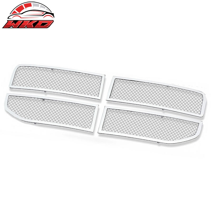 Fits 2007-2012 Dodge Nitro Front Bumper Upper Mesh Grille Insert Chrome 4PCS