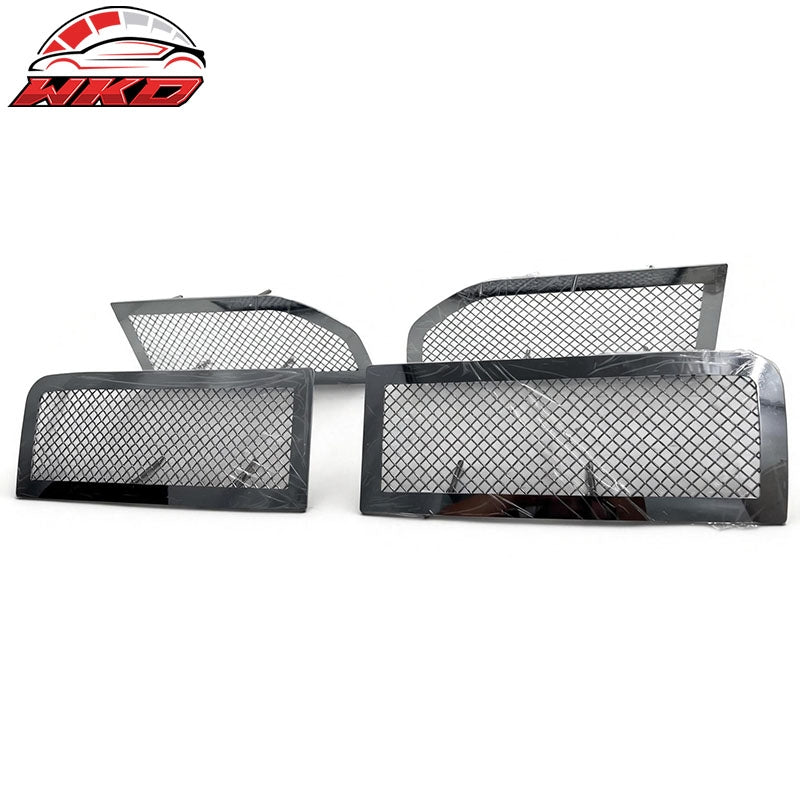 Fits 2007-2012 Dodge Nitro Front Bumper Upper Mesh Grille Insert Chrome 4PCS