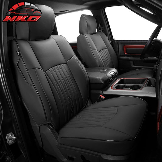 Wholesale 13-25 Dodge Ram 1500 13-26 2500 3500 Front Row Seat Covers Protector Black - Wikond Auto