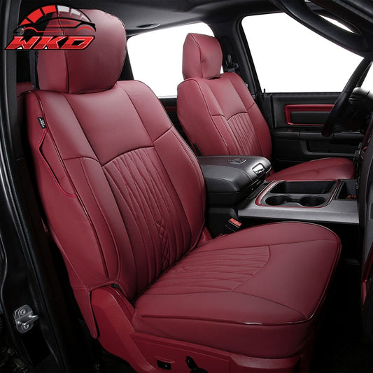 Wholesale 13-25 Dodge Ram 1500 13-26 2500 3500 Seat Covers Protector Full Set Red - Wikond Auto