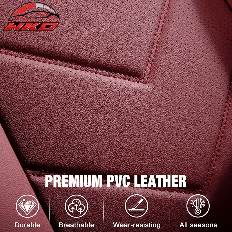 Fits 19-26 Dodge Ram 1500 Crew Cab Pickup Front Row Seat Covers Red Protector