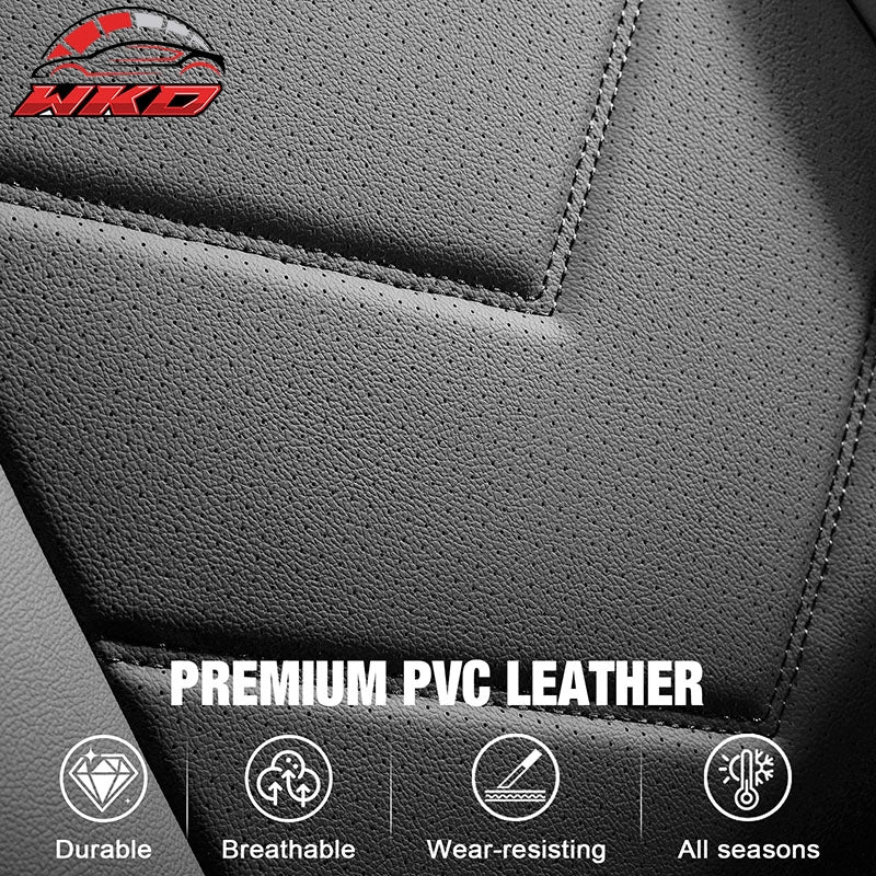 Fits 19-26 Dodge Ram 1500 Crew Cab Pickup Front Row Seat Covers Black Protector