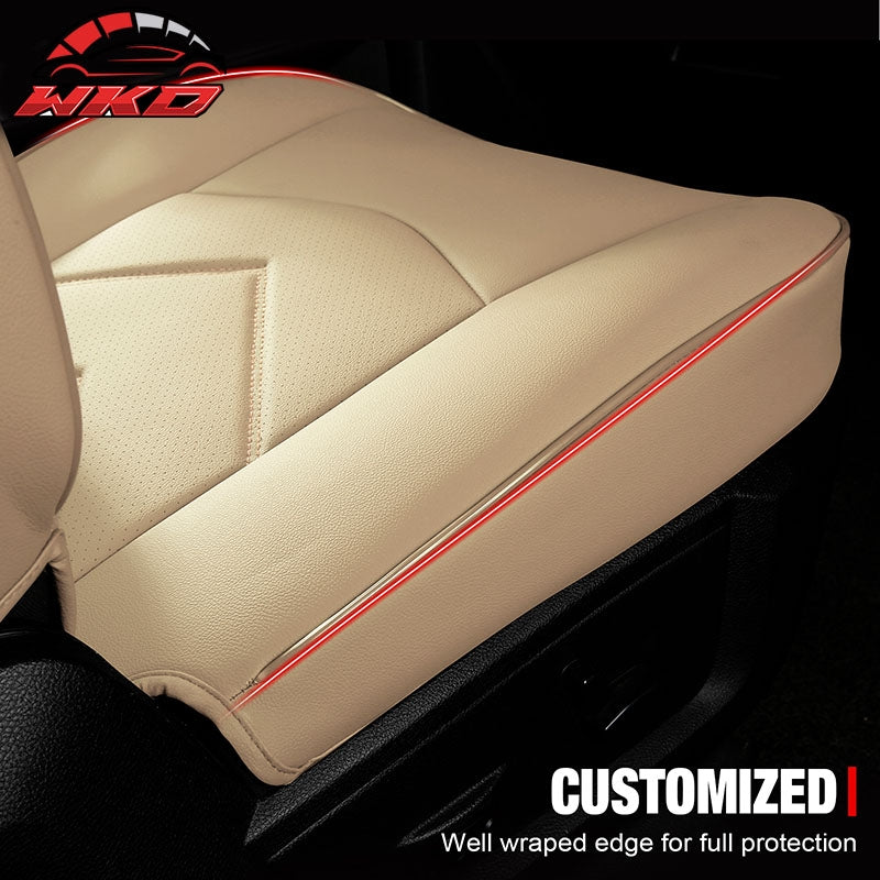Fits 19-26 Dodge Ram 1500 Crew Cab Pickup Seat Covers Full Set Protector Beige