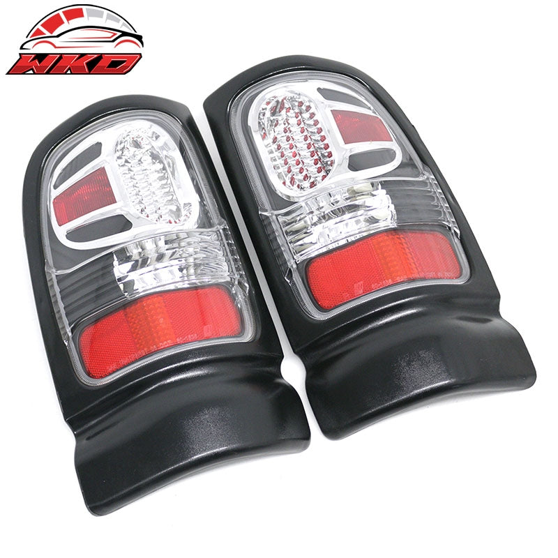 Fits 94-01 Dodge Ram 1500 Left Right Tail Lights Rear Brake Lamps Black Housing