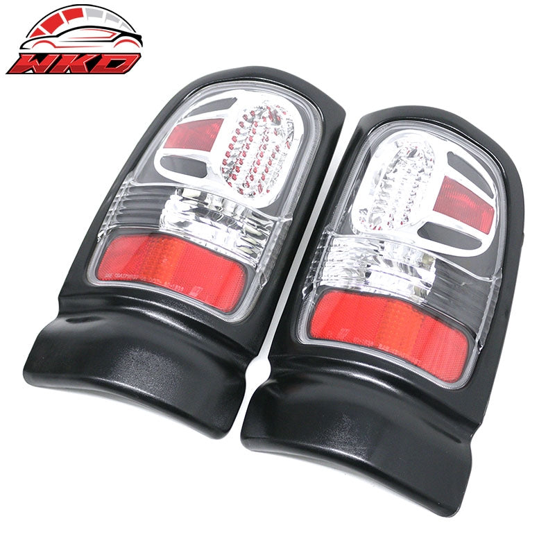 Fits 94-01 Dodge Ram 1500 Left Right Tail Lights Rear Brake Lamps Black Housing