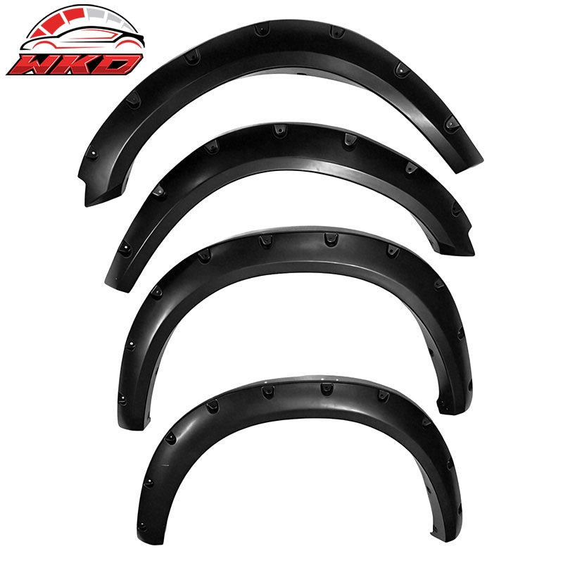 Fits 09-18 Dodge Ram 1500 Pocket Rivet Style Wheel Fender Flares Textured Black