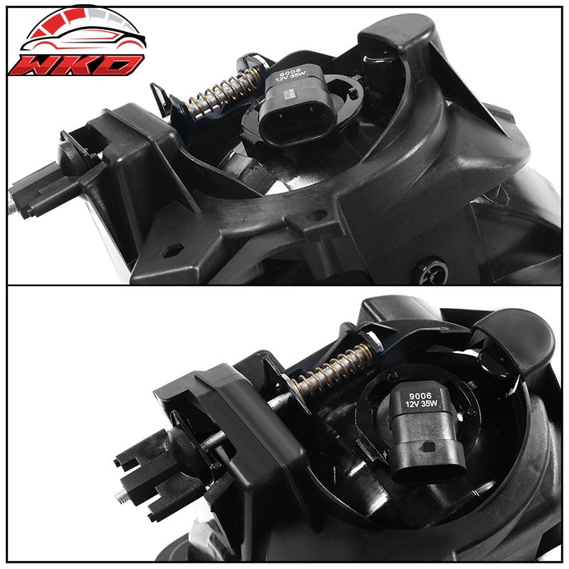 Fits 13-24 Dodge Ram 1500 2PC Front Bumper Fog Lights Smoked Driving Lamp W/Bulb